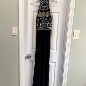 Navy blue beaded gown